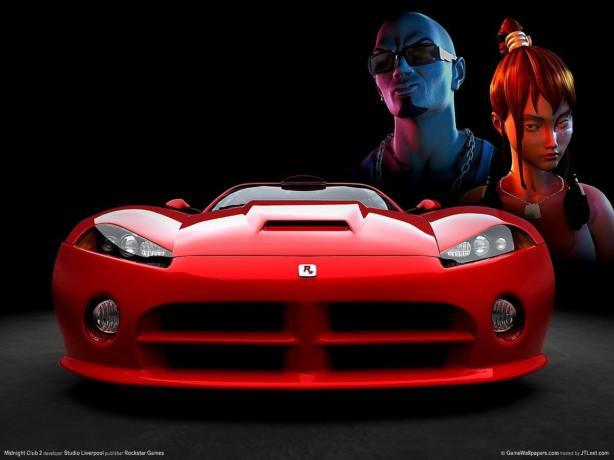 Pessoa no carro vermelho (cena de videogame "Midnight (video game)") : HD imagem de fundo