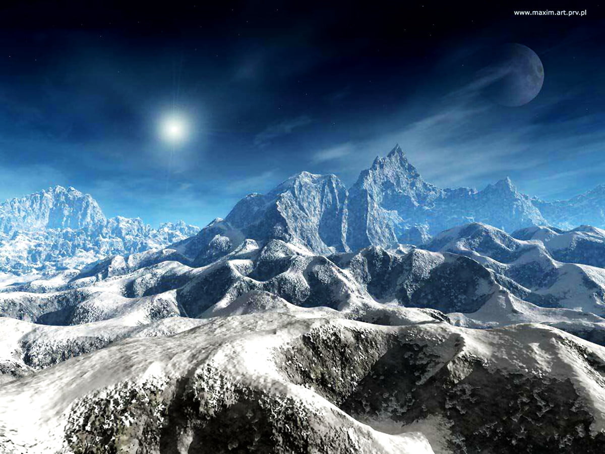 Montanha coberta de neve — HD imagem de fundo 1600x1200