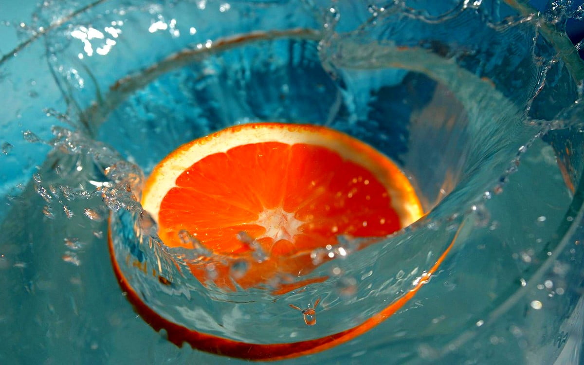 Agua, drinque suave, laranjas, sumo, frutas : HD plano de fundo 1600x1000