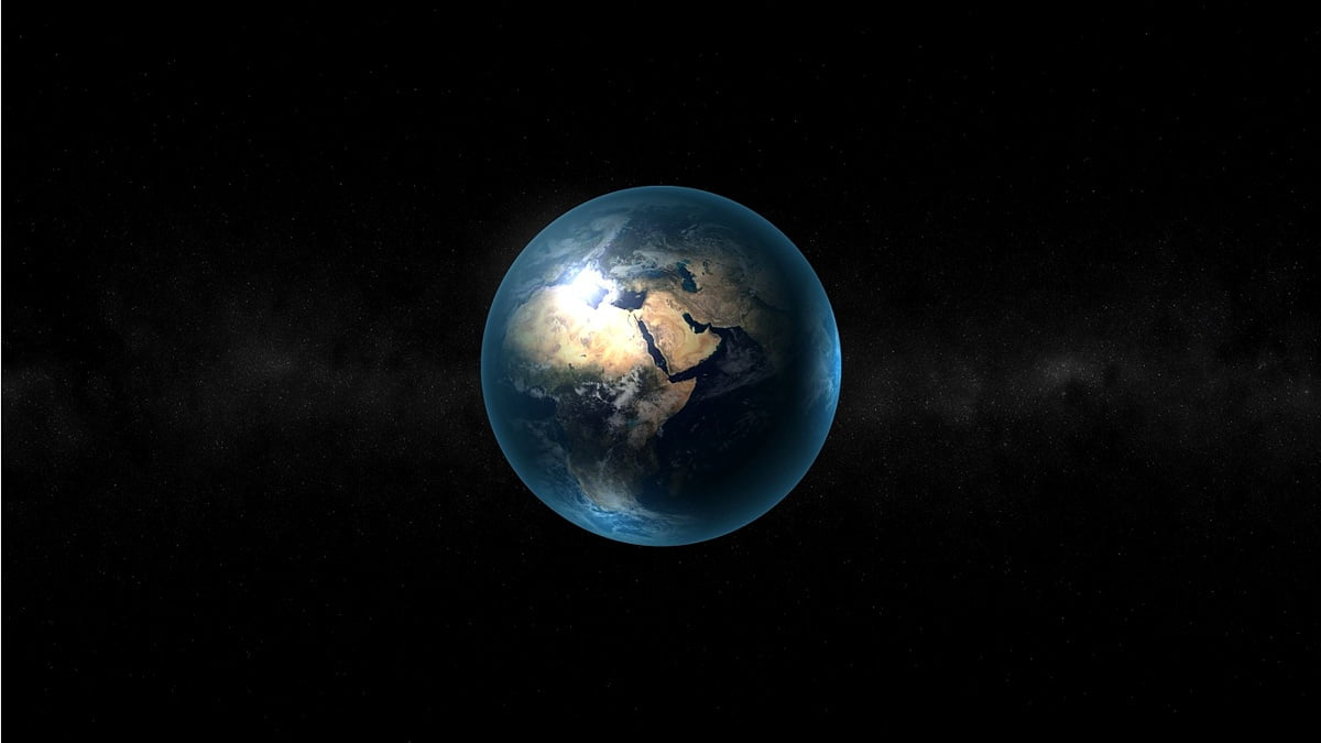 Planeta Terra, lua, planeta, terra, espaço sideral — HD imagem de fundo 1366x768